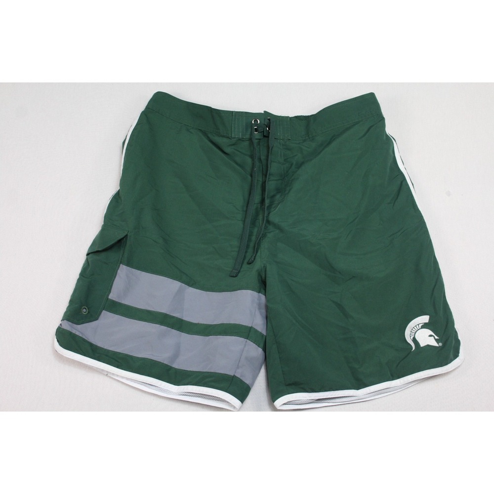 Pro Edge Men Green Board Shorts Michigan Spartans NCAA Size XL